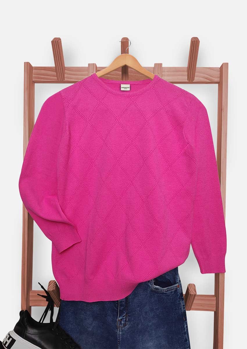 SWEATER CON CUELLO REDONDO ROMBOS