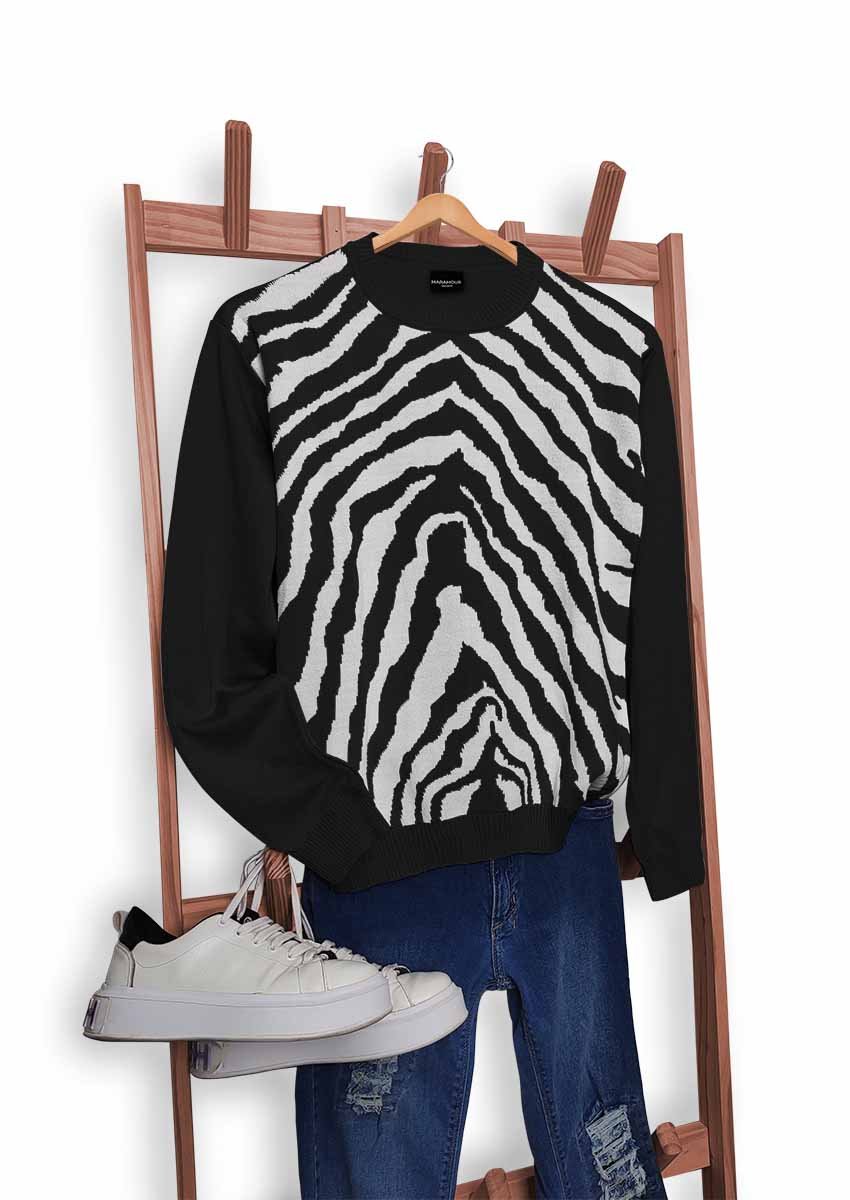 SWEATER JACQUARD NEGRO ACRILICO