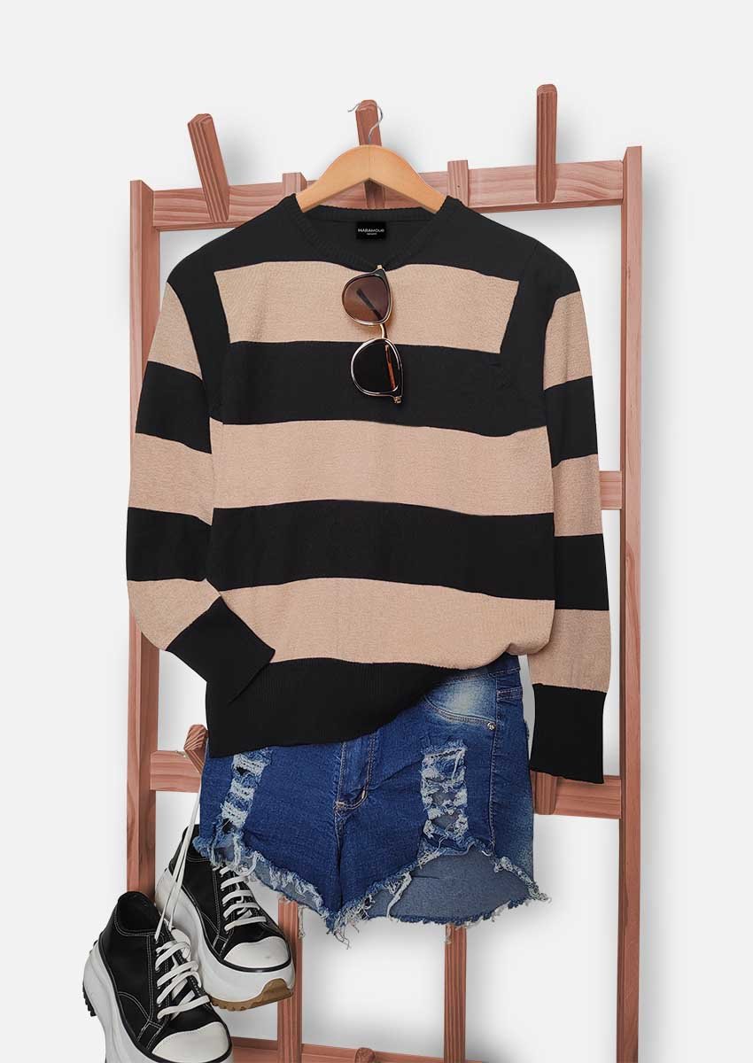 SWEATER RAYADO BEIGE