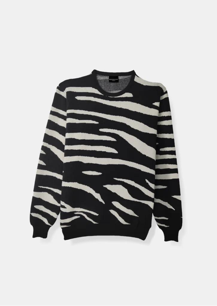 Sweater cebra negro y blanco