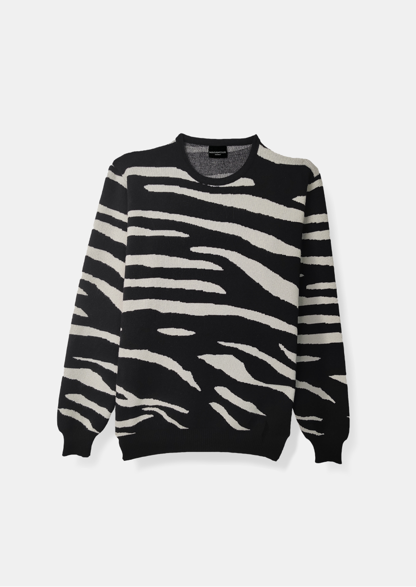 Sweater cebra negro y blanco