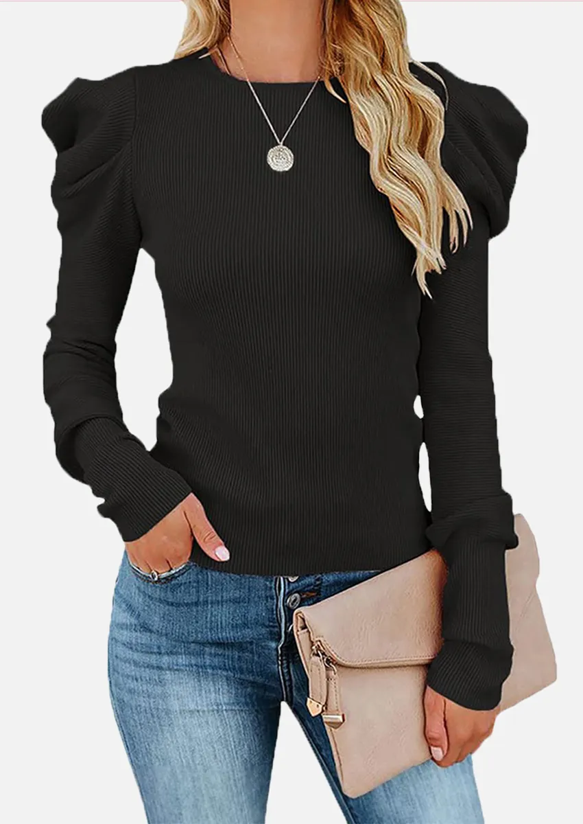 Sweater con mangas princesa negro