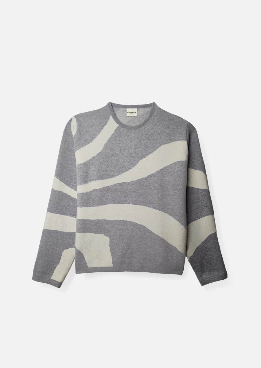 Sweater jackard manchas gris