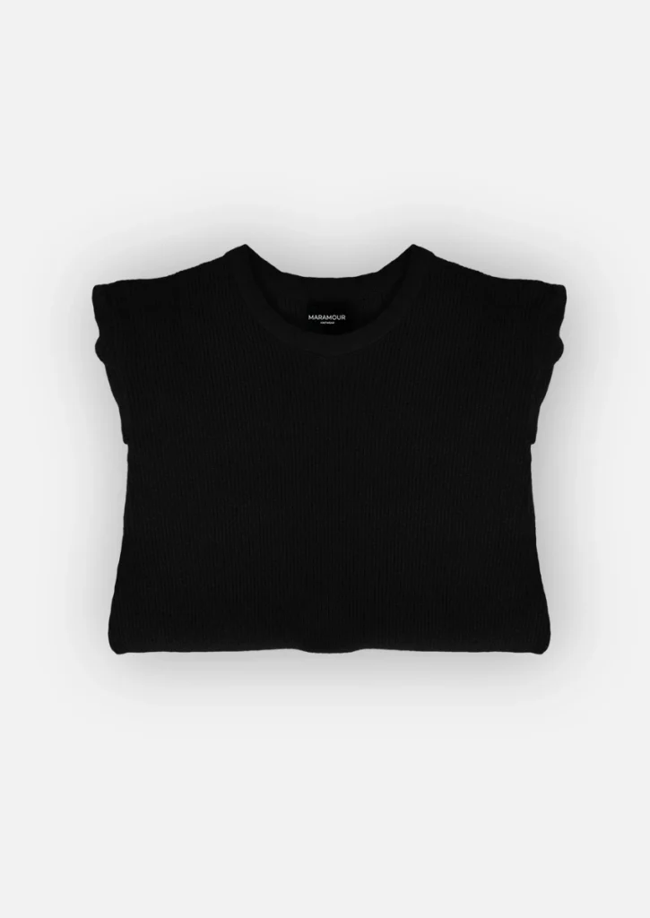 Sweater con mangas princesa de mujer color negro