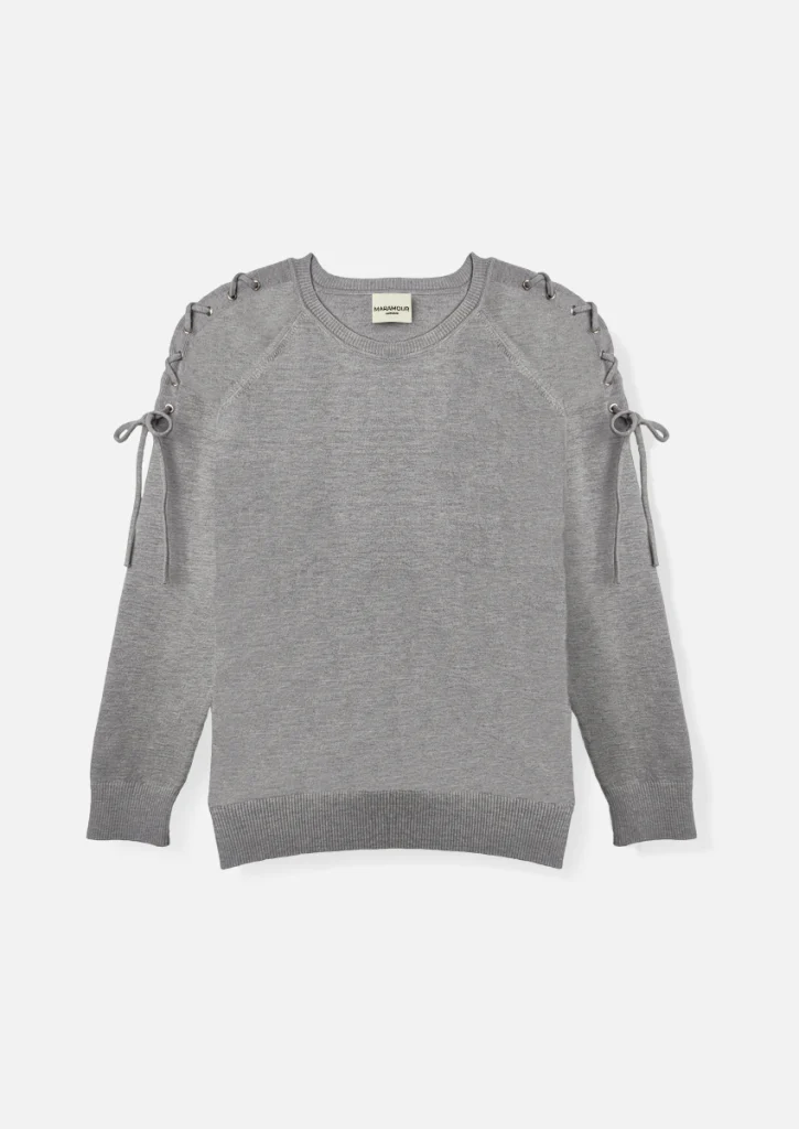 Sweater ojales gris