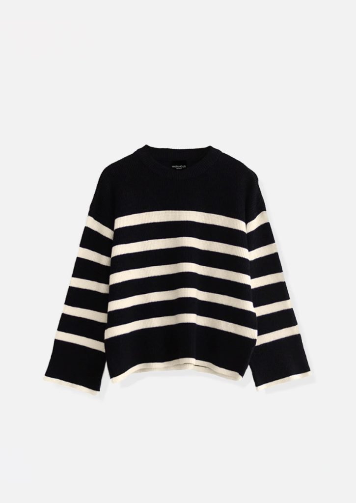 Sweater rayado perle negro