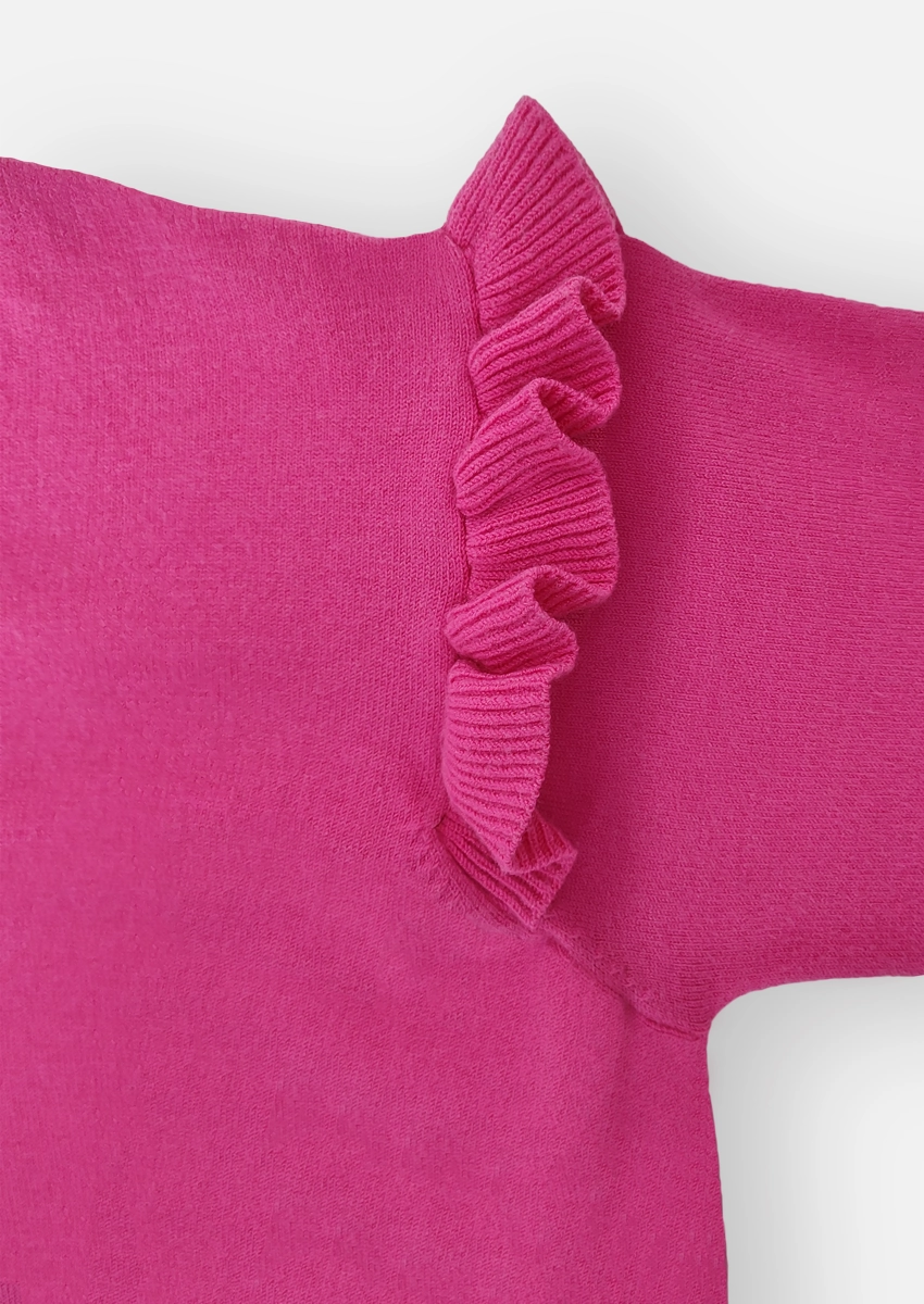 Sweater volados sisa fucsia 2