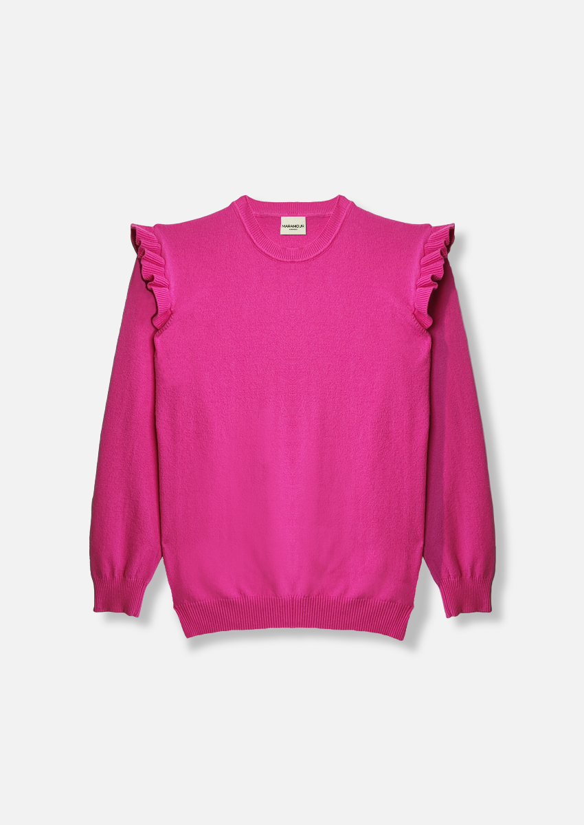 Sweater volados sisa fucsia